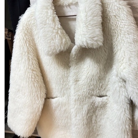 小白熊毛毛大衣短版 短板毛毛大衣 泰迪大衣-8