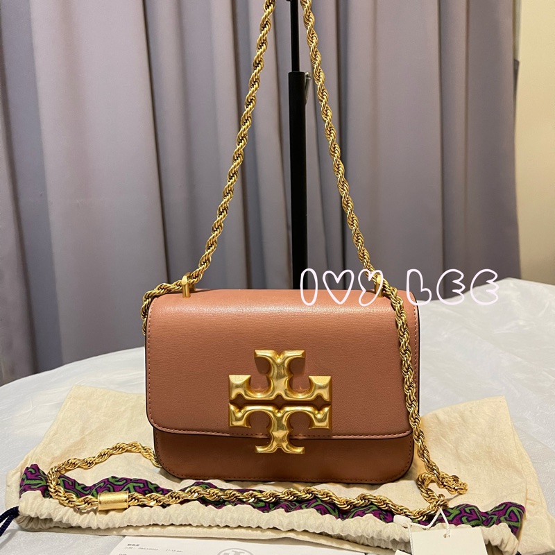 TORY BURCH 粉膚ELEANOR SMALL 鍊條包 斜背包 肩背包 手提包 二手正品-0