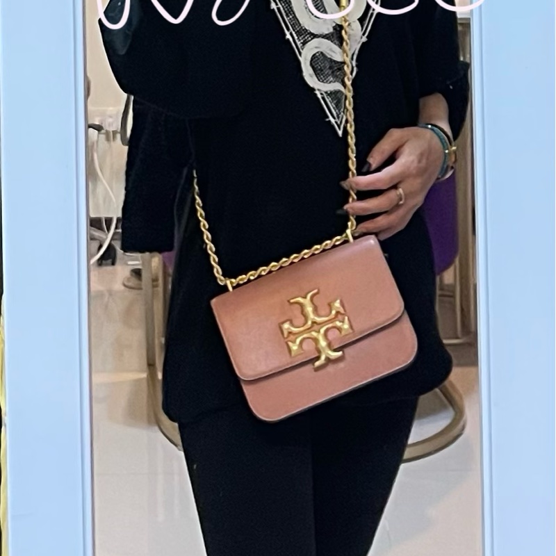 TORY BURCH 粉膚ELEANOR SMALL 鍊條包 斜背包 肩背包 手提包 二手正品-9