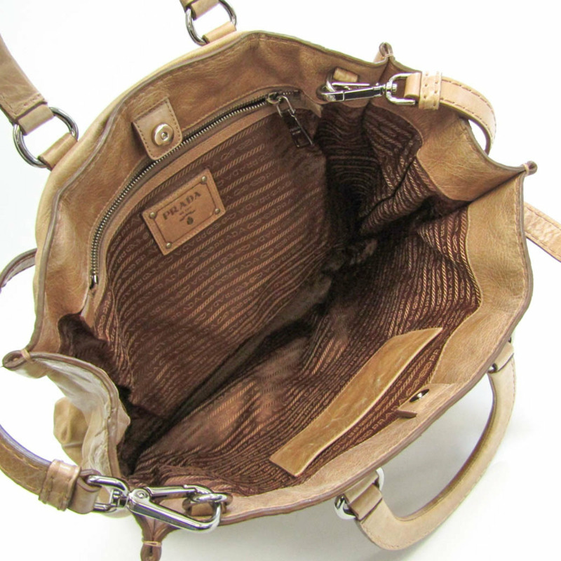 【日本直送】Prada 女士皮革手提包，單肩包米色【限時大折扣!!全面現打9折】-2