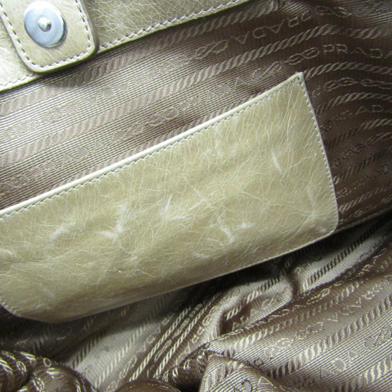 【日本直送】Prada 女士皮革手提包，單肩包米色【限時大折扣!!全面現打9折】-8