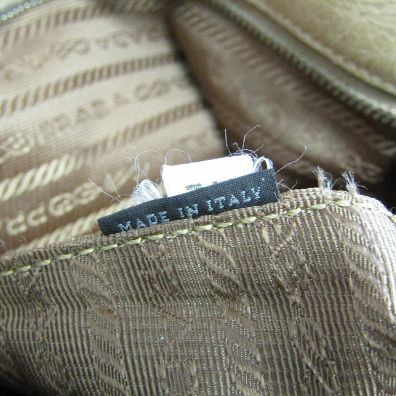 【日本直送】Prada 女士皮革手提包，單肩包米色【限時大折扣!!全面現打9折】-10