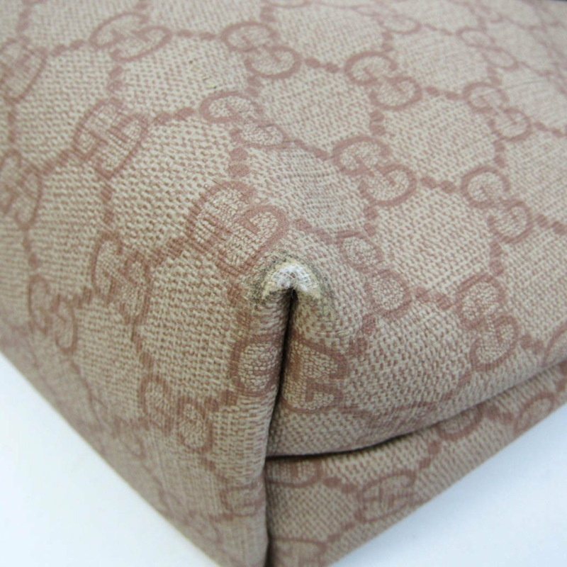 【日本直送】Gucci 211138 女士塗層帆布皮革托特包米色粉米色-4