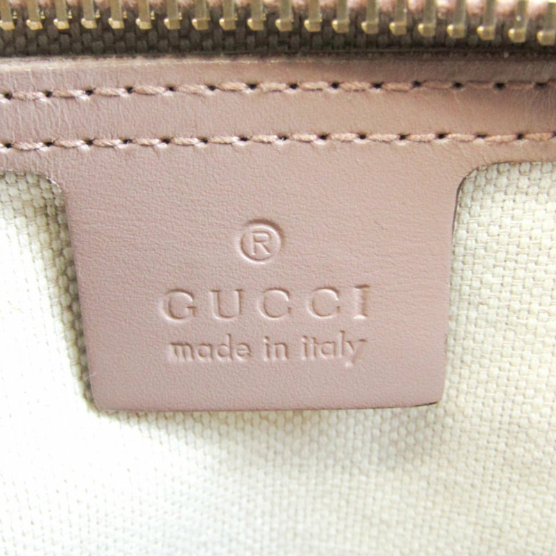 【日本直送】Gucci 211138 女士塗層帆布皮革托特包米色粉米色-10
