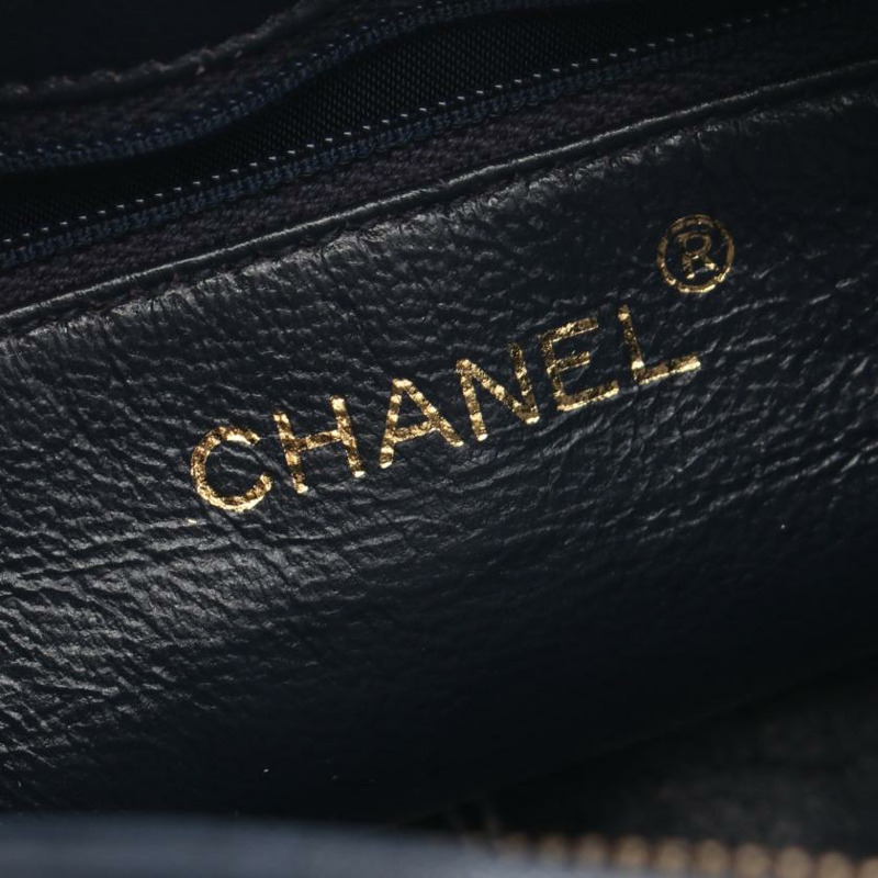 【日本直送】中古CHANEL 9成新 菱格紋 鏈條肩包 小羊皮 海軍藍 金色五金 流蘇 vintage-3