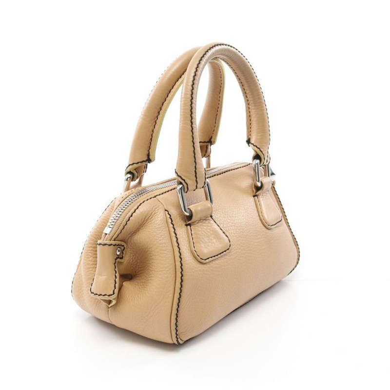 【日本直送】中古CHANEL 9成新 真皮手提包 米色 銀色五金 Logo壓花 流蘇-1