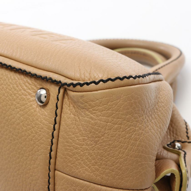 【日本直送】中古CHANEL 9成新 真皮手提包 米色 銀色五金 Logo壓花 流蘇-5