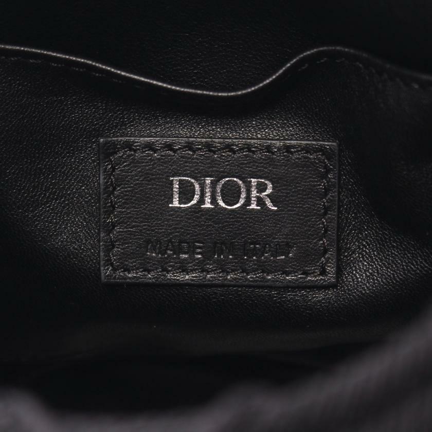 【日本直送】中古Christian Dior 9成新 尼龍肩包 帆布 深海軍藍 黑色 巾著包-3