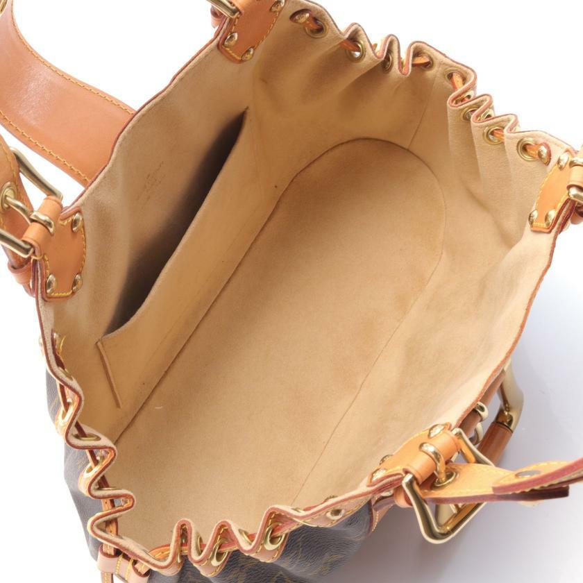 【日本直送】中古LOUIS VUITTON 9成新 Theda GM 老花手提包 PVC 真皮 棕色-2