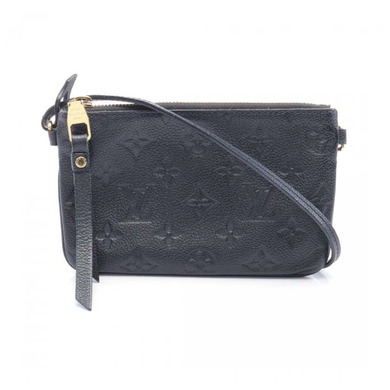 【日本直送】中古LOUIS VUITTON 9成新 老花empreinte壓花浮雕 Infini 真皮小袋 深海軍藍 Citadine用-0