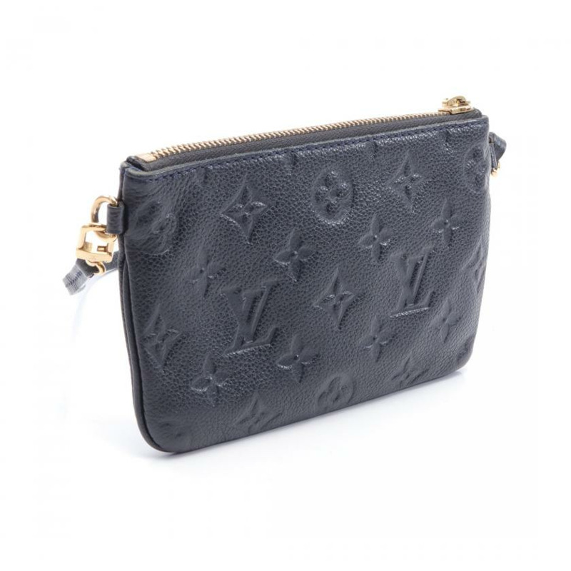 【日本直送】中古LOUIS VUITTON 9成新 老花empreinte壓花浮雕 Infini 真皮小袋 深海軍藍 Citadine用-1