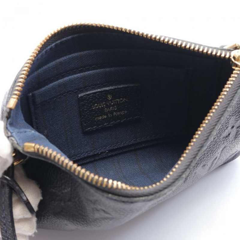 【日本直送】中古LOUIS VUITTON 9成新 老花empreinte壓花浮雕 Infini 真皮小袋 深海軍藍 Citadine用-2