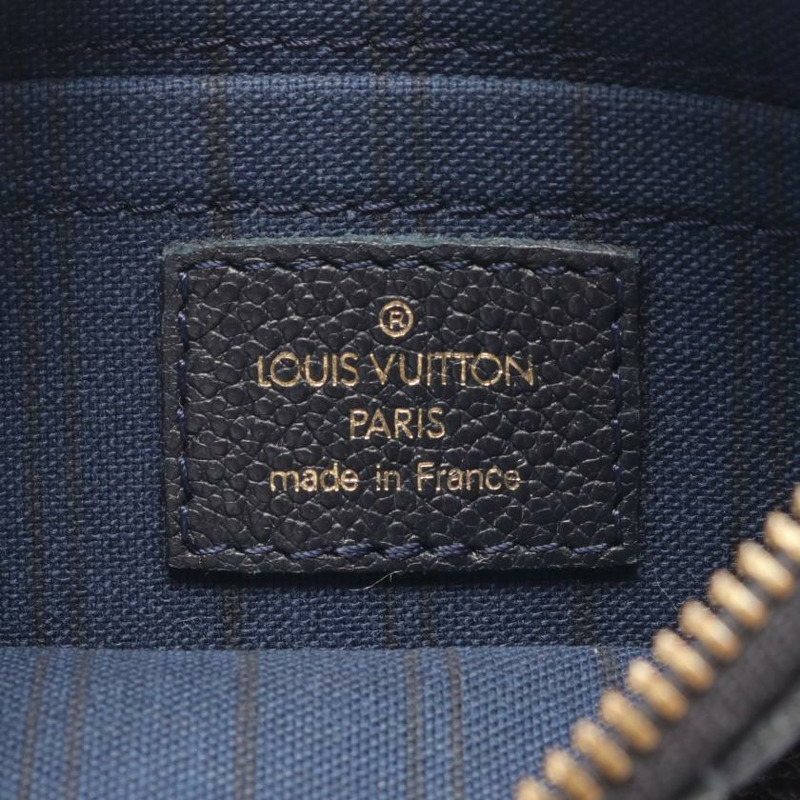 【日本直送】中古LOUIS VUITTON 9成新 老花empreinte壓花浮雕 Infini 真皮小袋 深海軍藍 Citadine用-3