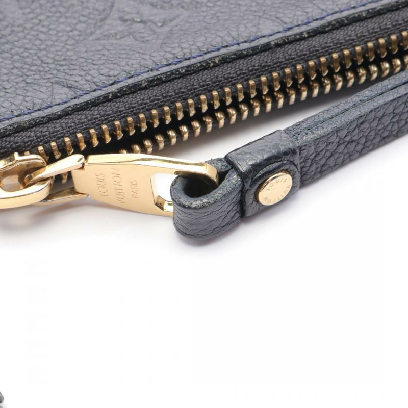 【日本直送】中古LOUIS VUITTON 9成新 老花empreinte壓花浮雕 Infini 真皮小袋 深海軍藍 Citadine用-4