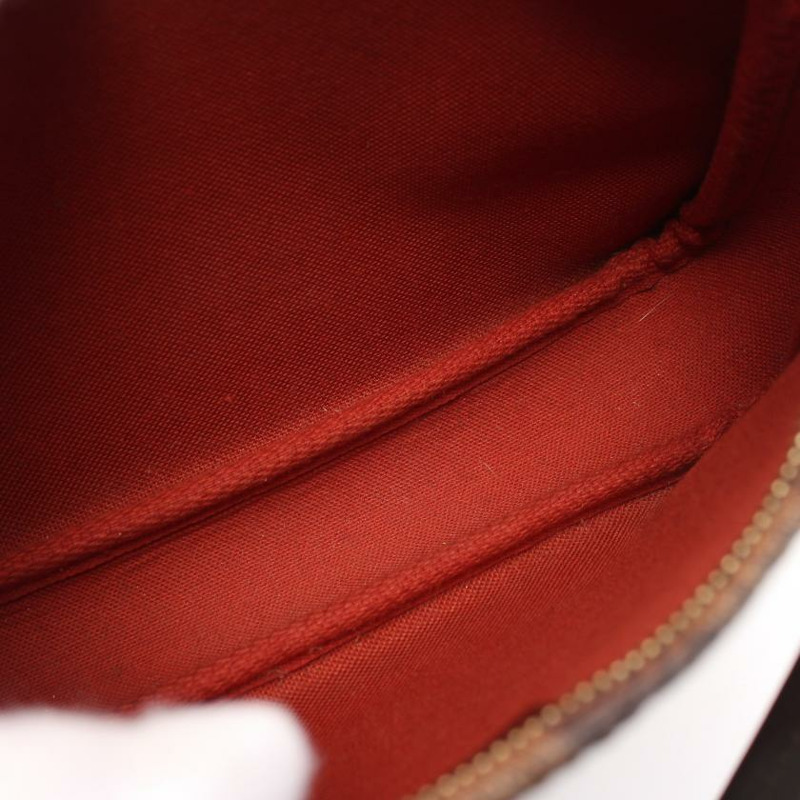 【日本直送】中古LOUIS VUITTON 9成新 Navona 烏黑色棋盤格 手提包 PVC 真皮 棕色-5