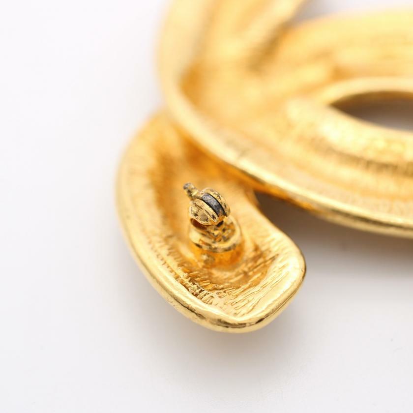 【日本直送】中古CHANEL 9成新 雙C標誌 菱格紋 胸針 鍍金 金色 vintage-4