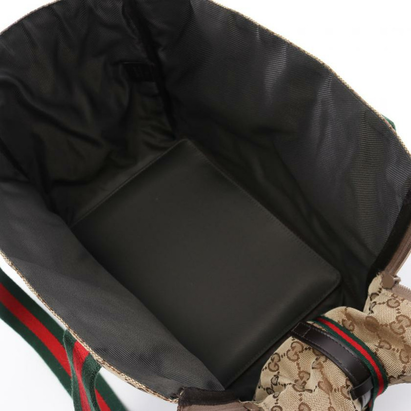 【日本直送】中古GUCCI 9成新 GG帆布 肩包 托特包 帆布 皮革 淺褐色 深棕色 多色 ペット用-2