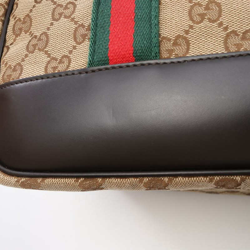 【日本直送】中古GUCCI 9成新 GG帆布 肩包 托特包 帆布 皮革 淺褐色 深棕色 多色 ペット用-5