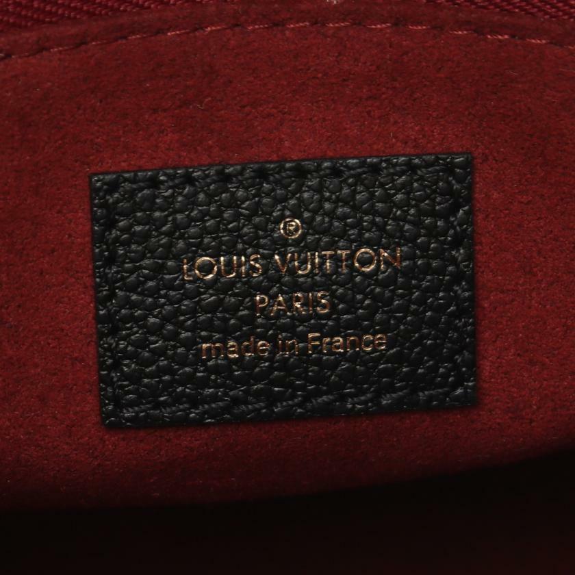 【日本直送】中古LOUIS VUITTON 9成新 OnTheGo PM  雙色 老花empreinte壓花浮雕 真皮手提包 黑色 米色 兩用款-3