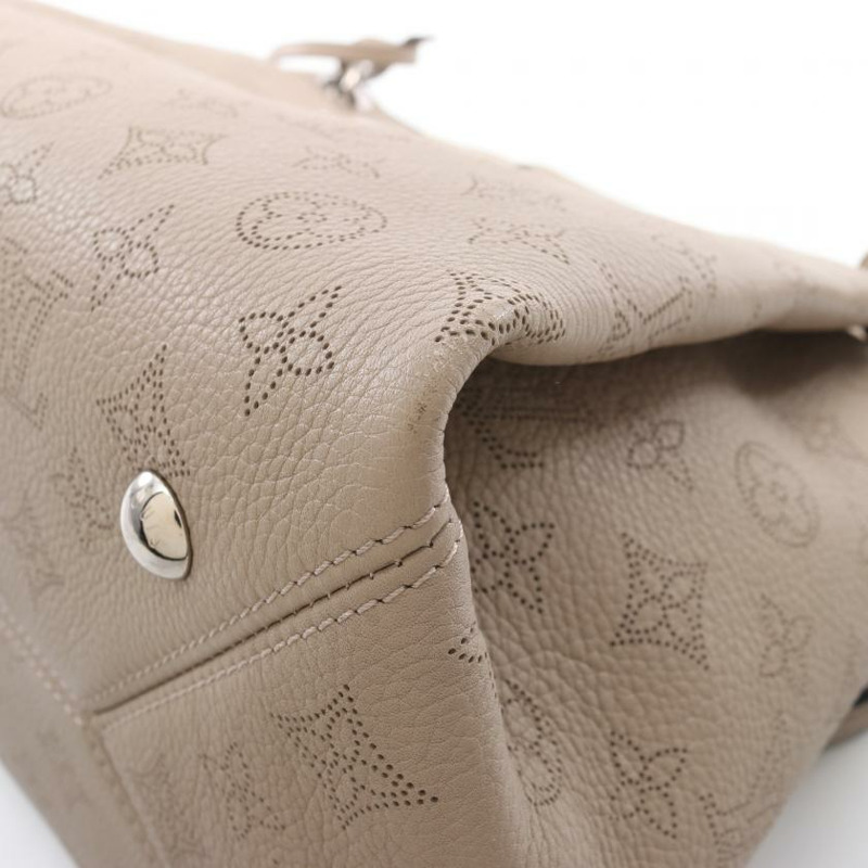 【日本直送】中古LOUIS VUITTON 9成新 Mahina Sevres Greige 肩包 真皮托特包 灰米色-5