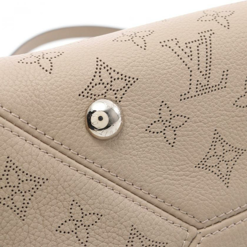 【日本直送】中古LOUIS VUITTON 9成新 Mahina Sevres Greige 肩包 真皮托特包 灰米色-6