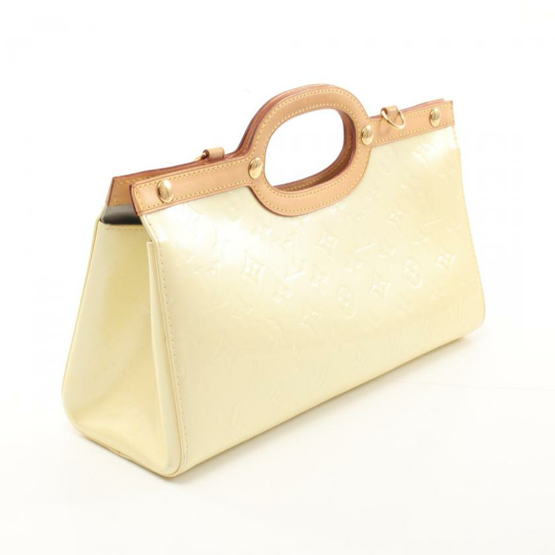 【日本直送】中古LOUIS VUITTON 9成新 指甲油 佩里 手包 皮革 米白色 2WAY-1