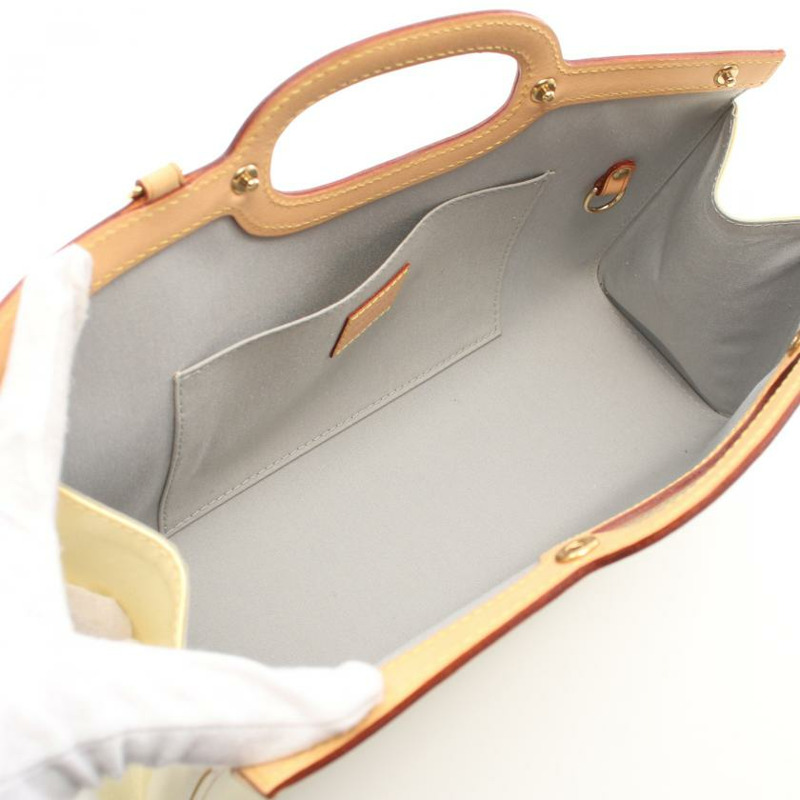 【日本直送】中古LOUIS VUITTON 9成新 指甲油 佩里 手包 皮革 米白色 2WAY-2