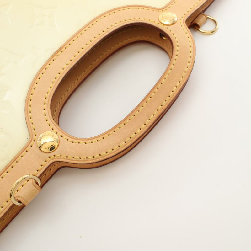 【日本直送】中古LOUIS VUITTON 9成新 指甲油 佩里 手包 皮革 米白色 2WAY-6