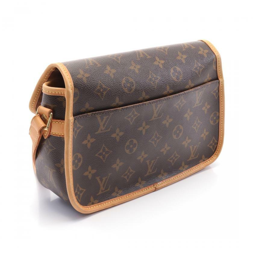 【日本直送】中古LOUIS VUITTON 9成新 Sologne 老花肩包 PVC 真皮 棕色-1