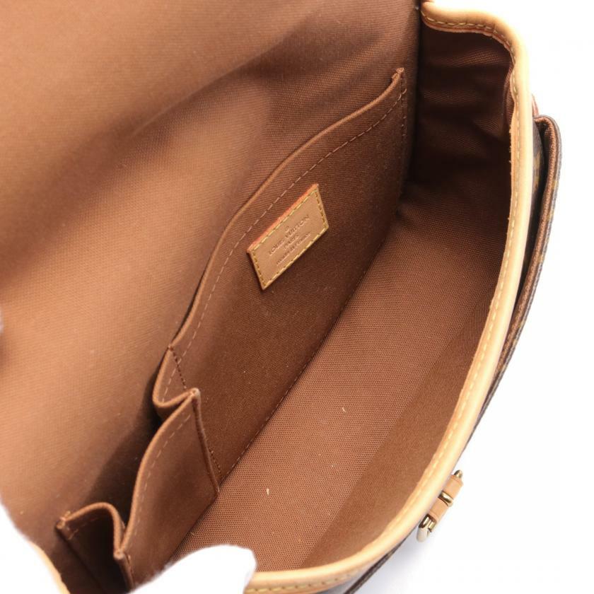 【日本直送】中古LOUIS VUITTON 9成新 Sologne 老花肩包 PVC 真皮 棕色-2