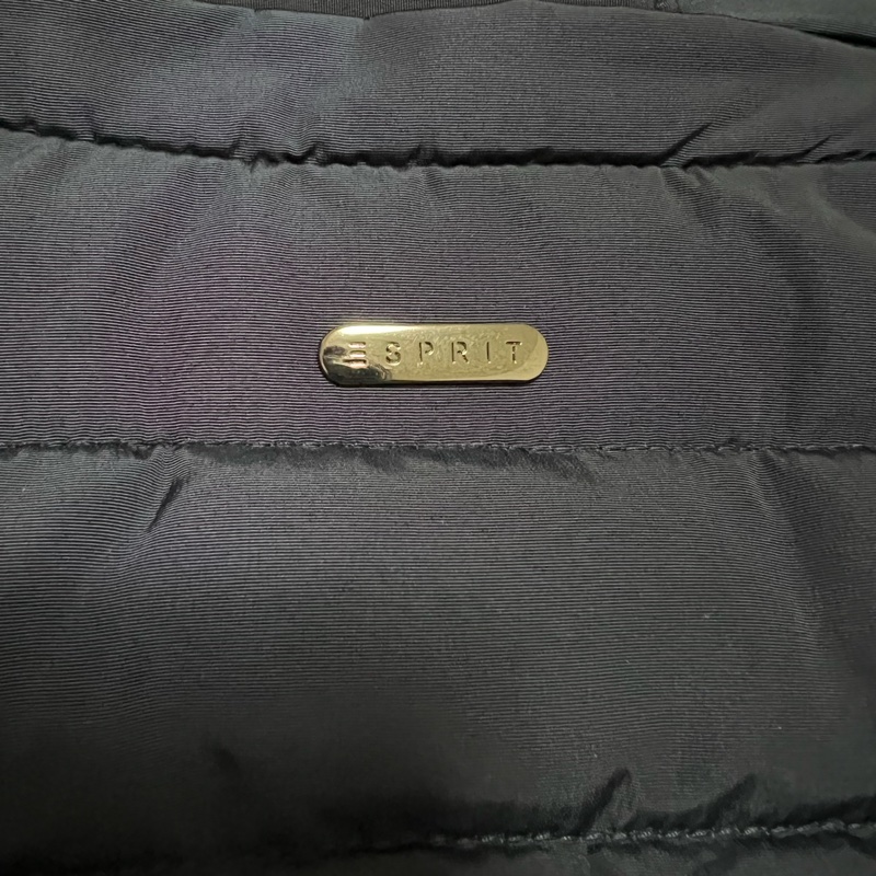 《近新》ESPRIT 可拆式連帽 羽絨背心外套M/ 深藍色 厚實保暖 舒適百搭 內刷毛口袋有拉鍊-2