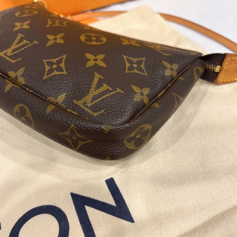 Louis Vuitton LV 老花字紋 中古VINTAGE款 麻將包/腋下包/肩背斜背包/化妝包-2