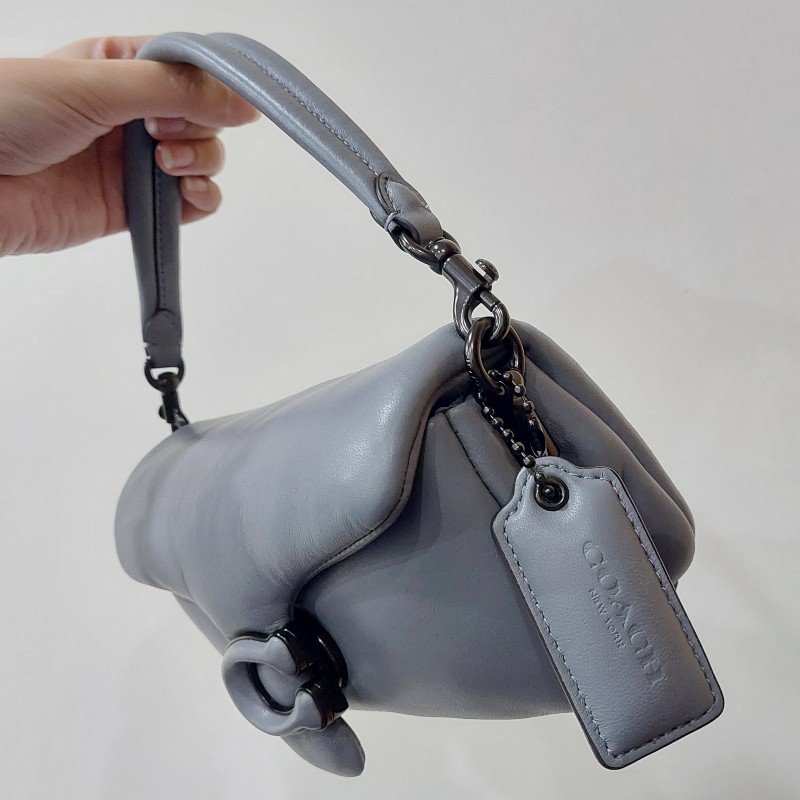 Coach pillow tabby 18 灰色 Nappa 羊皮 枕頭包 側背包 斜背包 手提包 手拎包 精品 包包 小廢包 真皮-2