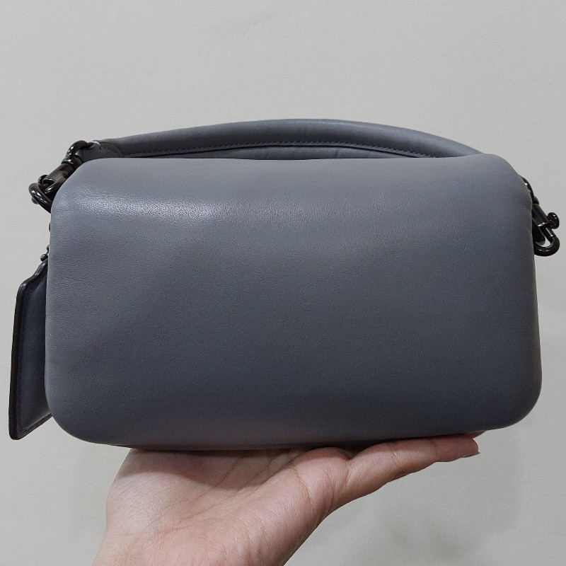 Coach pillow tabby 18 灰色 Nappa 羊皮 枕頭包 側背包 斜背包 手提包 手拎包 精品 包包 小廢包 真皮-8