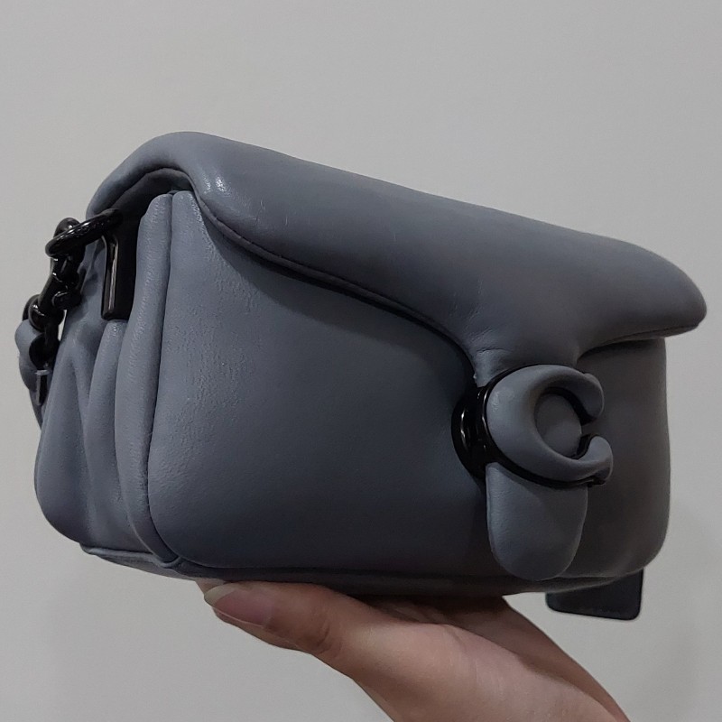 Coach pillow tabby 18 灰色 Nappa 羊皮 枕頭包 側背包 斜背包 手提包 手拎包 精品 包包 小廢包 真皮-10