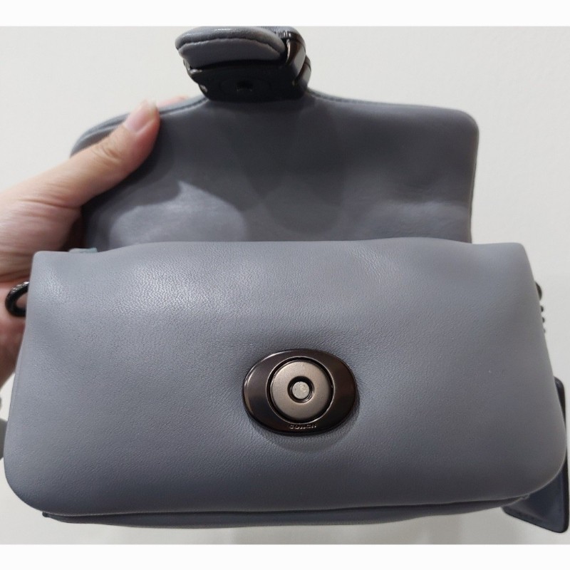 Coach pillow tabby 18 灰色 Nappa 羊皮 枕頭包 側背包 斜背包 手提包 手拎包 精品 包包 小廢包 真皮-12