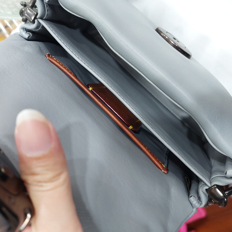 Coach pillow tabby 18 灰色 Nappa 羊皮 枕頭包 側背包 斜背包 手提包 手拎包 精品 包包 小廢包 真皮-14