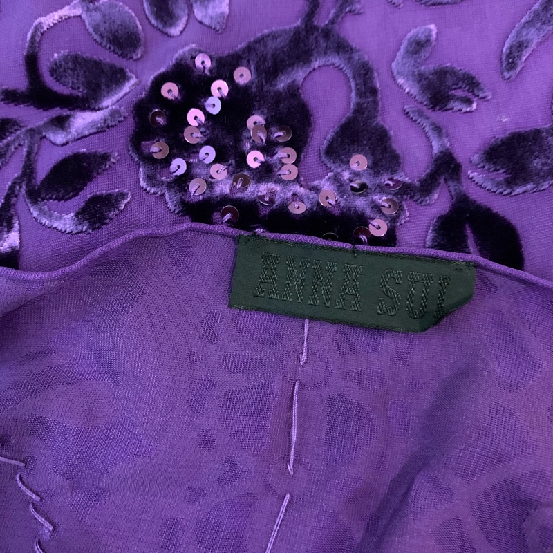 全新 Anna Sui經典紫色 披肩/絲巾/圍巾-3
