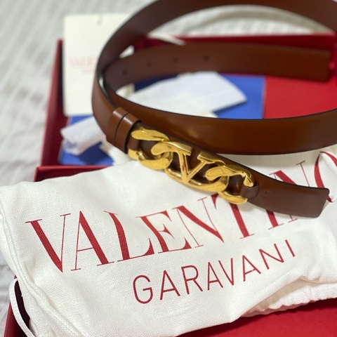 valentino garavani belt咖啡色經典皮帶/全新品