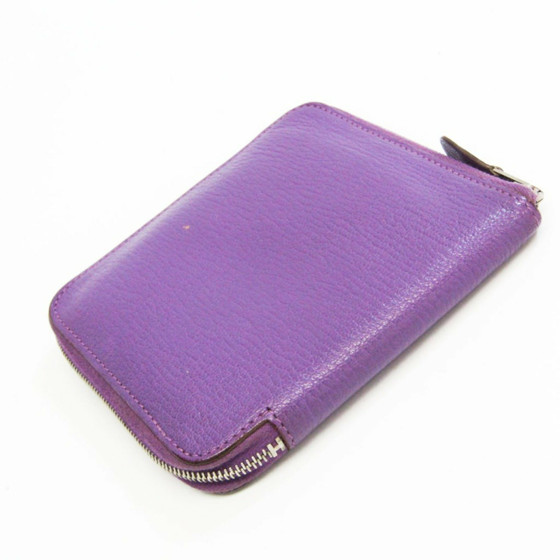 【日本直送】Hermes Evelyne 女士 Chevre 皮革錢包（雙折）紫色-1