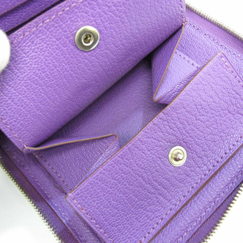 【日本直送】Hermes Evelyne 女士 Chevre 皮革錢包（雙折）紫色-3