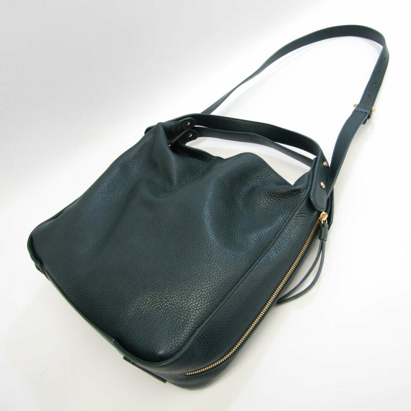 【日本直送】Furla EVA M HOBO 女士皮革單肩包，托特包深綠色-1