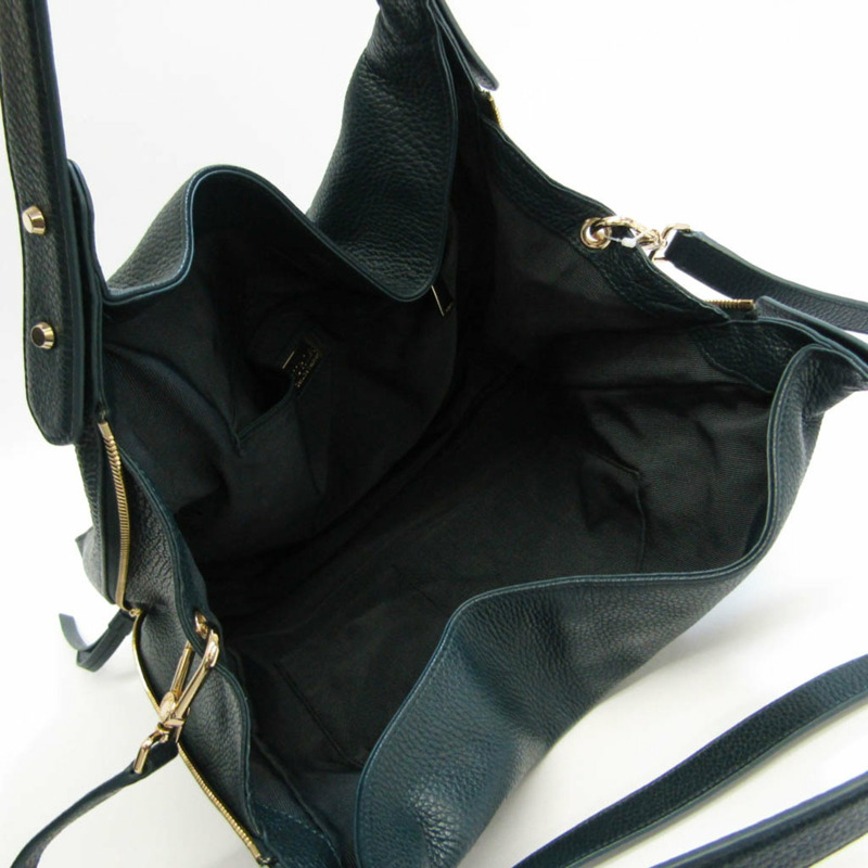 【日本直送】Furla EVA M HOBO 女士皮革單肩包，托特包深綠色-2