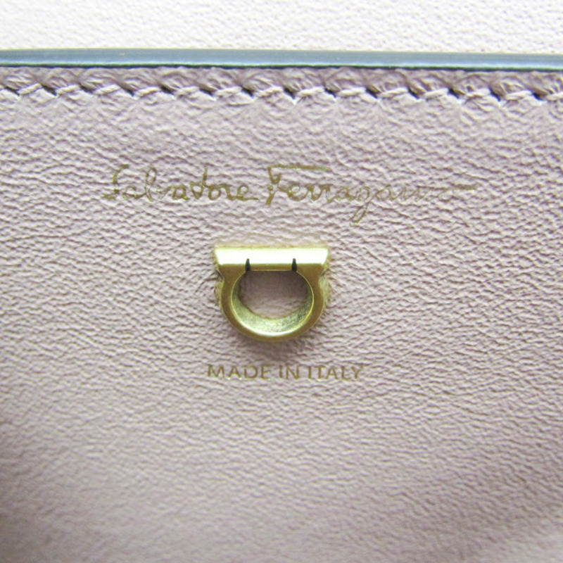 【日本直送】Salvatore Ferragamo Gancini EZ 21 I163 女士皮革單肩包粉色-6