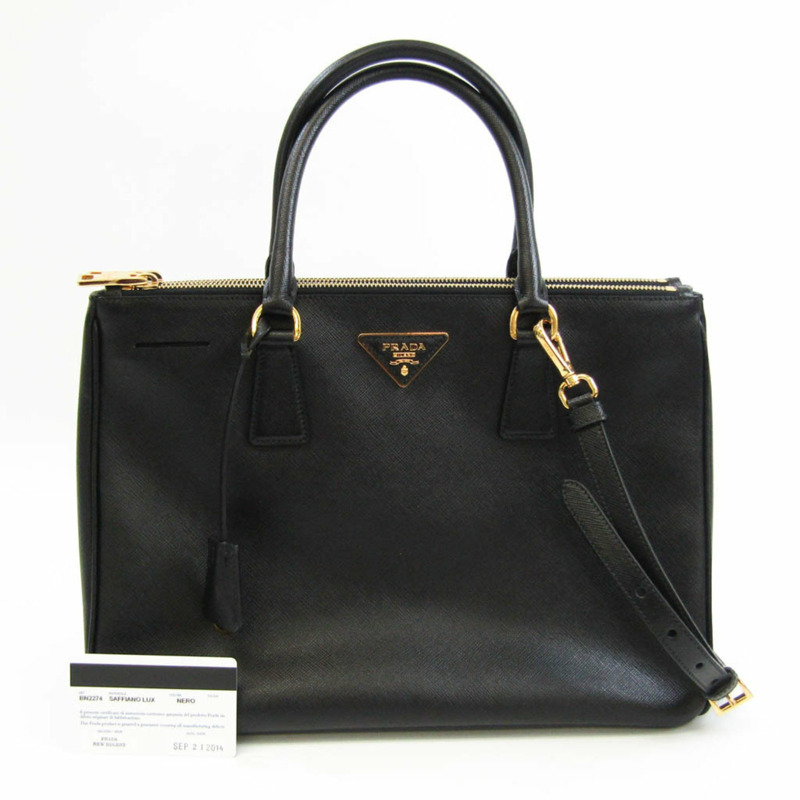 【日本直送】Prada Galleria BN2274 女士 Saffiano Lux 手提包,單肩包 Nero-12