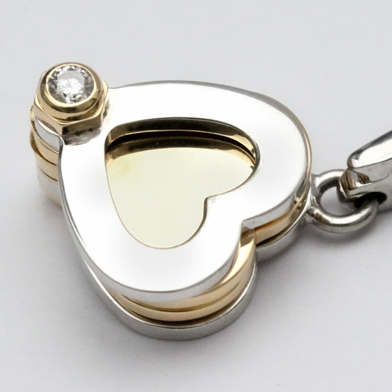 【日本直送】拋光卡地亞四葉草鑽石吊飾 18K 玫瑰金 18K 白金 BF555872-3