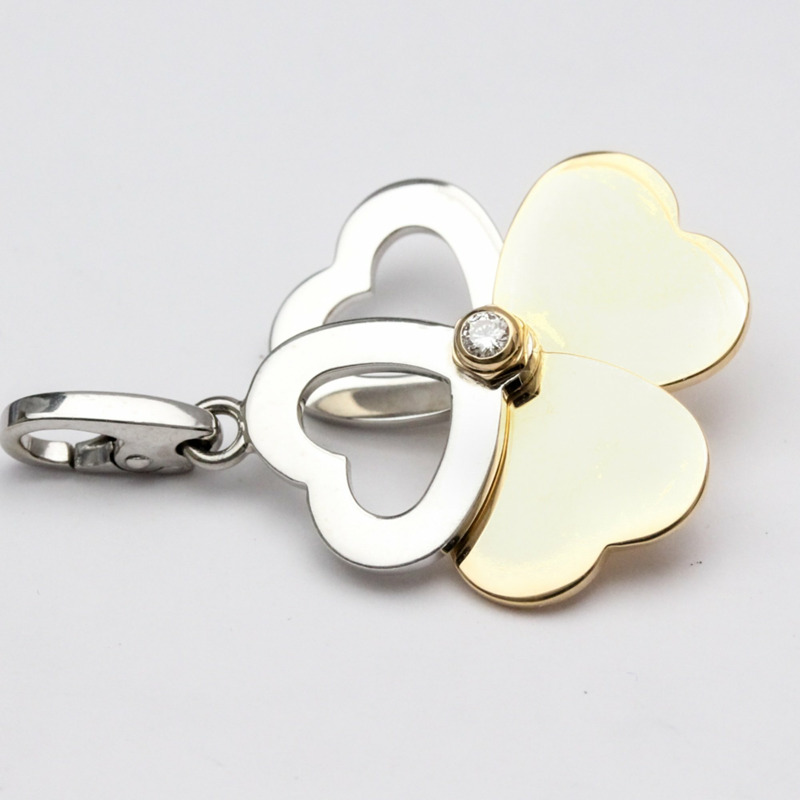 【日本直送】拋光卡地亞四葉草鑽石吊飾 18K 玫瑰金 18K 白金 BF555872-5