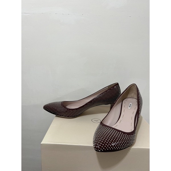 miu miu 精品 miumiu  滿版 卯釘 高跟鞋 名牌服飾 高檔鞋 Prada 39碼-1