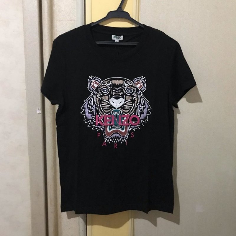 KENZO Tiger 虎頭字母印花黑色短袖Tee T恤 全新 S號-1