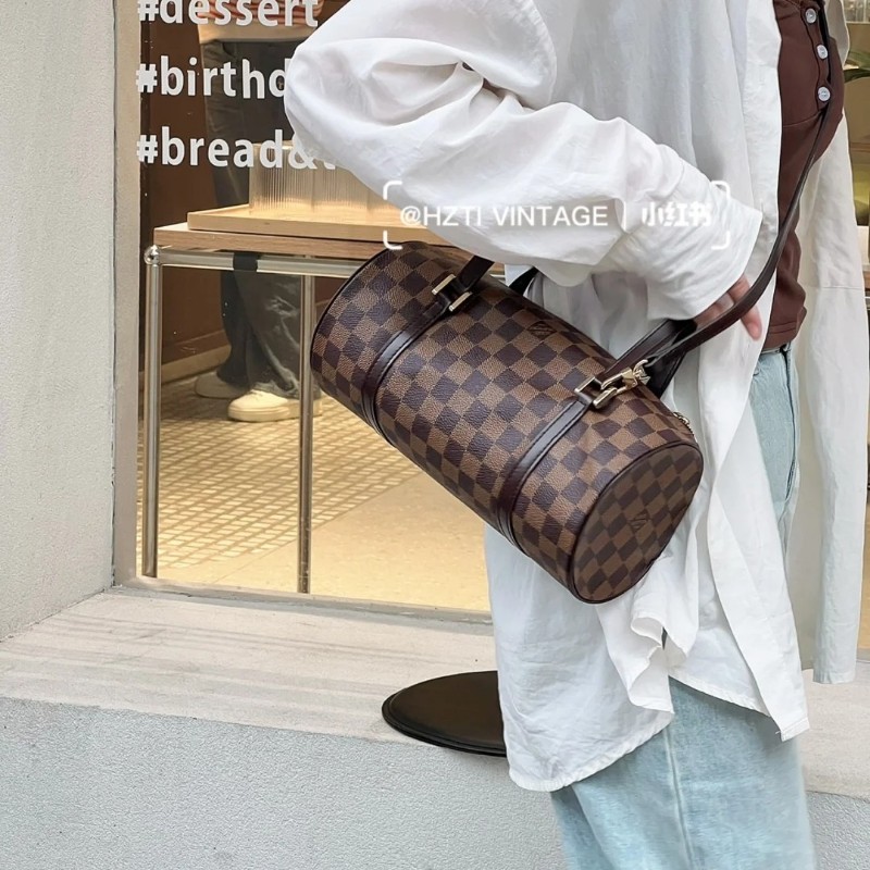 LV 棋盤格圓筒包26 /巴比龍26-30